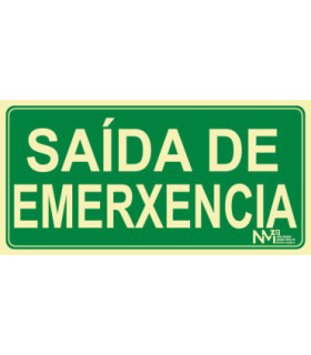 Señal en Gallego "Saída de Emerxencia"