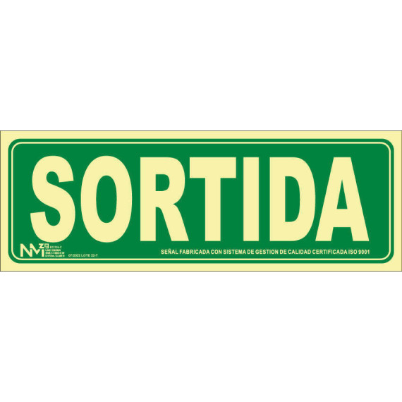 Signal en catalan "Sortida"