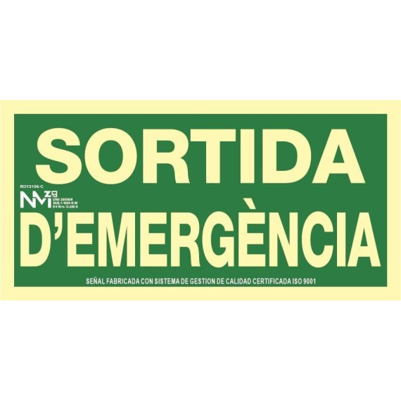 Sign in Catalan "Sortida D'Emergència"