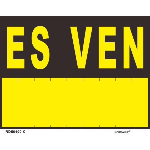 Placa amarela "Es Ven" em catalão