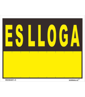 Placa amarela "Es Lloga" em catalão