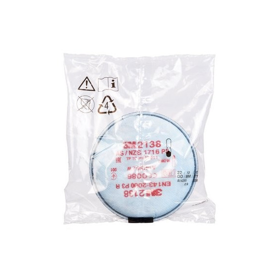 Filtre P3R, vapeurs organiques et gaz d'acide inférieur VLA, ozone 2138 (80 filtres)