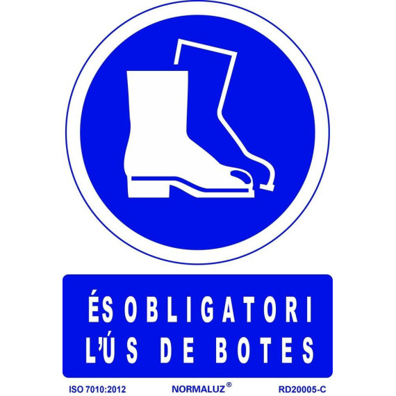 Sinal de obrigação em catalão "Esta obrigação L ́Ús de Botes" SEKURECO