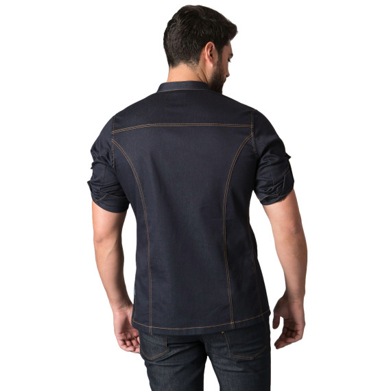 Kitchen Jacket Man with Sleeves Roll-Up and Close-up, Texan Woven 65% CO 32% PES 3% EA Moran 946600
