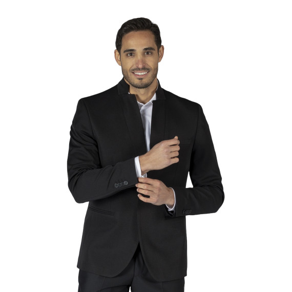 Amerikanischer Ein-Knopf-Sakko mit umgekehrtem Revers aus TRIVIAL Slim Fit Stoff von GARY'S
