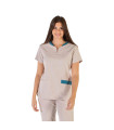 Blusa da donna con canesù anteriore e tasche a toppa, in X.LINEN elastico e morbido MIRTA UNIFORMES GARY'S 662300