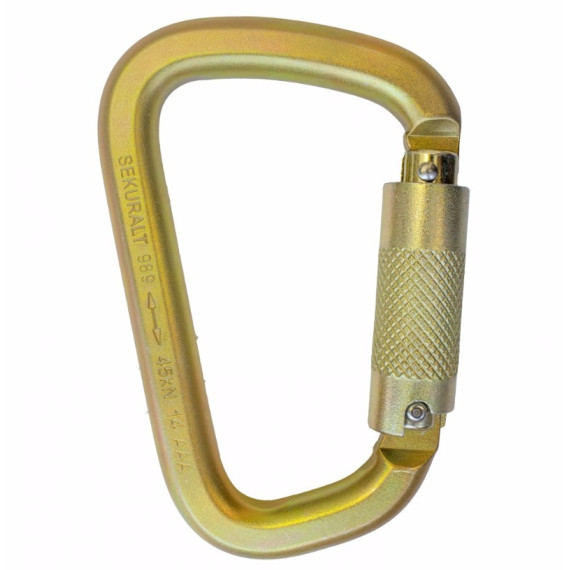 Mosquetón de acero de cierre automático STEELSAFE  Tri-Lock de 22 mm IRUDEK 989