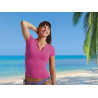 VALENTO Cancun women's short-sleeved teardrop collar T-shirt