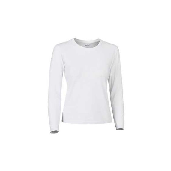 Frauen-elastisches T-Shirt mit langem Ärmeln und Rundhals - funky