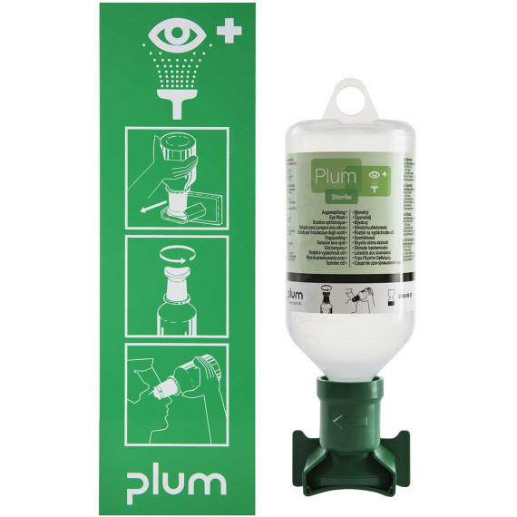 Wall station 1 bottle Lava eyes 500ml 0.9% and pictogram - EW11