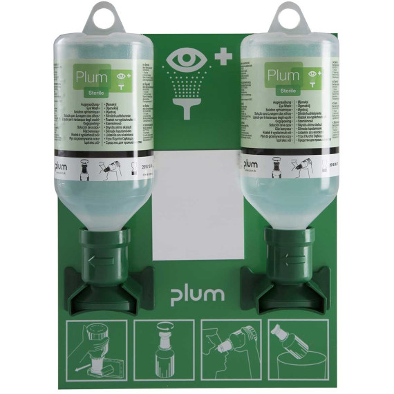 Stazione a parete con 2 bottiglie Eyes Lava 500ml 0,9%, specchio e pittogramma - EW12