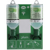 Wall station with 2 eye wash bottles 500ml 0.9% Mirror and pictogram EW12