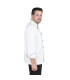 Chaqueta de cocina unisex de mangas largas blanca con detalles negros NÁPOLES UNIFORMES GARY'S 930500