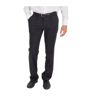 Calças de homem com pregas na cor preta, em tecido CONFORT UNIFORMES GARY'S 792100.