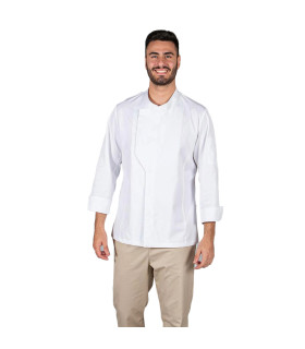 Unisex kitchen jacket made of recycled and organic fabric with turned cuffs KLOPMAN UNIFORMS GARY'S 942400