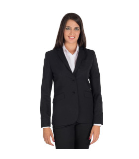 Women's American-style blazer with 2 buttons and front pleats, made from CONFORT UNIFORMES GARY'S fabric 821200.