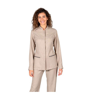 Women's long sleeve jacket with Mao collar, 100% recycled PES SARGA fabric PINEDA UNIFORMES GARY'S 963900.