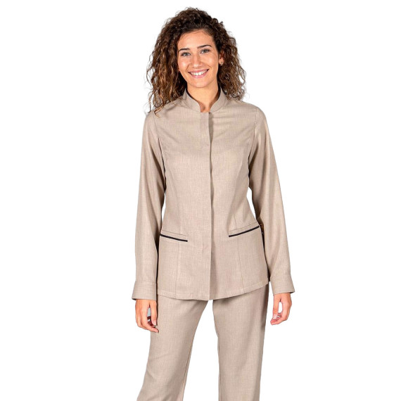 Giacca da donna a maniche lunghe e colletto mao, tessuto SARGA 100% PES RICICLATO PINEDA UNIFORMES GARY'S 963900