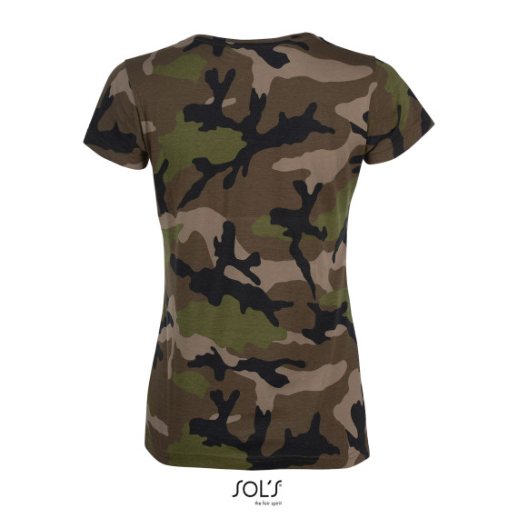 Camiseta Donna Collo Rotondo SOL'S CAMO DONNA