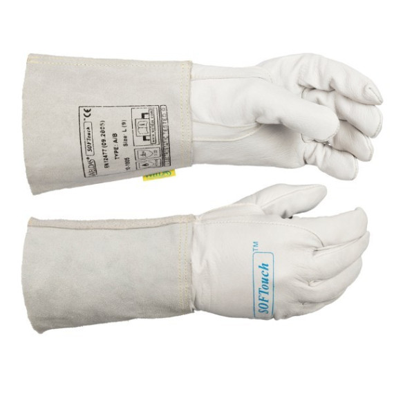 Glove Tig Softouch Fur Flower Beef