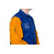 Giacca giacca giallo blu ritardante della fiamma con maniche in pelle