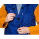 Giacca giacca giallo blu ritardante della fiamma con maniche in pelle