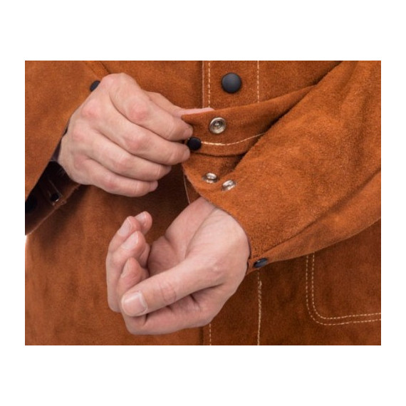 Casaco de soldador Lava Brown com backduence tecido de volta