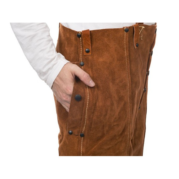 Pantaloni di lava marrone con schienale chiuso