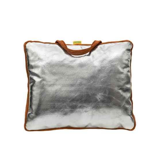 Cojin with handle for welder, Brown lava / aluminized 39 x 33 x 3 cm
