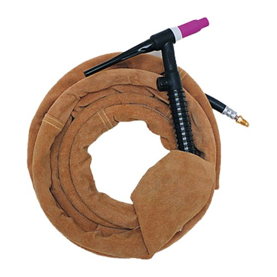 Manica in pelle marrone chiaro lungo 1 m. Diametro 22mm