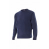 Navy blue fine knit sweater with round neck VELILLA Series 105