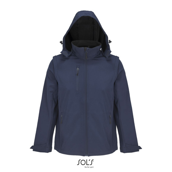 Softshell jaqueta com capuz e mangas desmontáveis SOL'S FALCON 3IN1