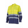 VELILLA Series 144 two-tone long sleeve high visibility industrial shirt