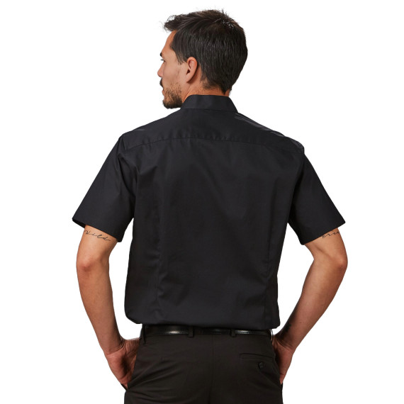 Camisa de hombre con cuello mao y mangas cortas, tejido popelín POP REDLINE UNIFORMES GARY'S 296100