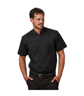 Chemise pour homme avec col mao et manches courtes, tissu popeline POP REDLINE UNIFORMES GARY'S 296100