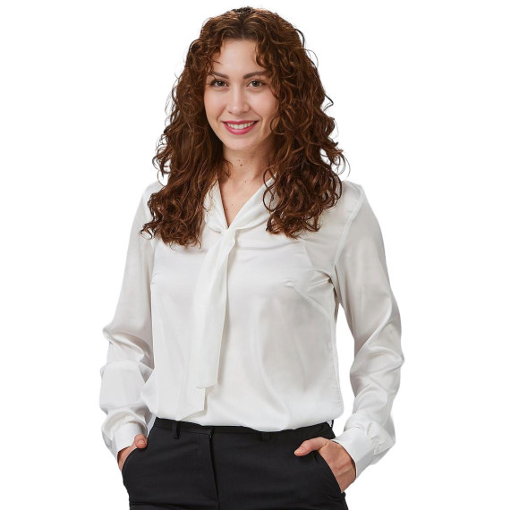 Camicia con colletto a fazzoletto, polsino abbottonato Donna in tessuto satinato, ORIANA UNIFORMES GARY'S 242900