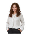 Camicia con colletto a fazzoletto, polsino abbottonato Donna in tessuto satinato, ORIANA UNIFORMES GARY'S 242900