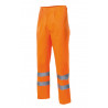 High visibility fluorescent pants with reflective strips on the hem VELILLA Series 160