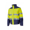 Two-tone high visibility padded jacket with fleece collar VELILLA Series 161