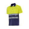 Bicolor Hochsichtbarkeit Poloshirt mit kurzen Ärmeln und Rippkragen VELILLA Serie 173