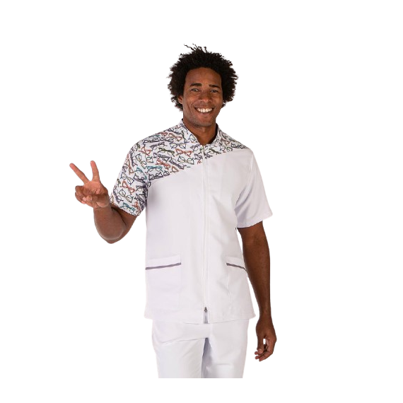 Zip-up blouse in front optics and clinics for Men ELOY UNIFORMS GARY'S 616600