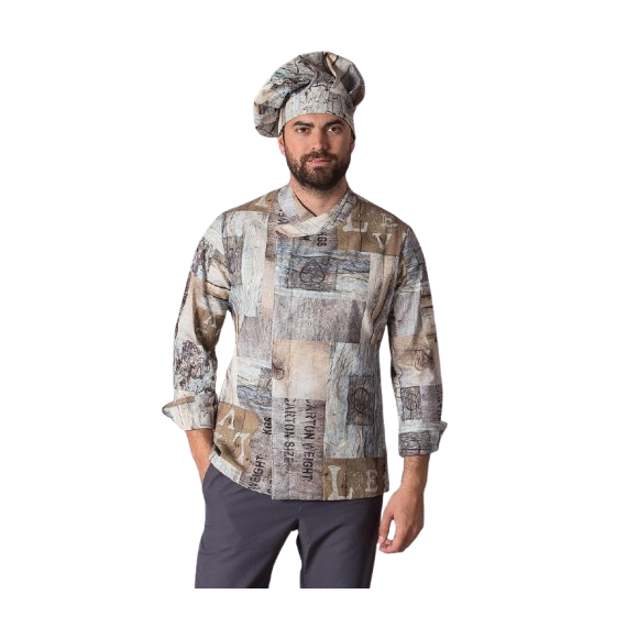 Chaquetilla de cocina MADERAS mangas largas y cierre cruzado UNIFORMES GARY'S 947300