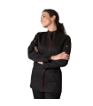 Women's long sleeve roll-up sleeve chef jacket with tie collar MEDINA UNIFORMES GARY'S 948700