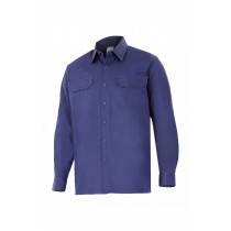 Camisa de algodón de manga larga (Azul marino) Serie 533