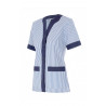 Semi-fitted striped short-sleeved jacket with contrast views VELILLA Series 579