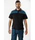 Felpa combinata con tessuto elastico. Collo a striscia e chiusura con zip in nylon WF2616.