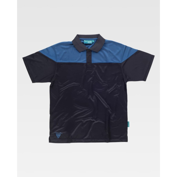 Buzo combinado com tecido elástico. Gola de tira e fecho de zíper de nylon WF2616.