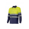 VELILLA BASIC high visibility two-tone long sleeve polo shirt Series 305507