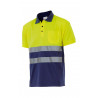 Basic two-tone short-sleeved high-visibility polo shirt VELILLA Series 305504