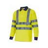 Two-tone high visibility polo shirt with contrasting collar and cuffs VELILLA Series 305503